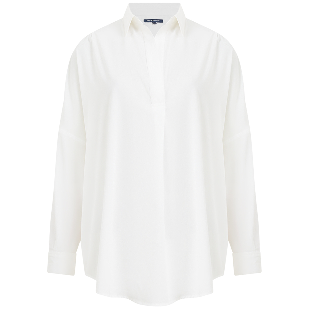 French Connection Rhodes Recycled Crepe Popover Shirt
